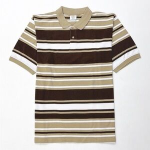 Beyond The Limit Classic Striped Polo Shirt in Brown and Tan